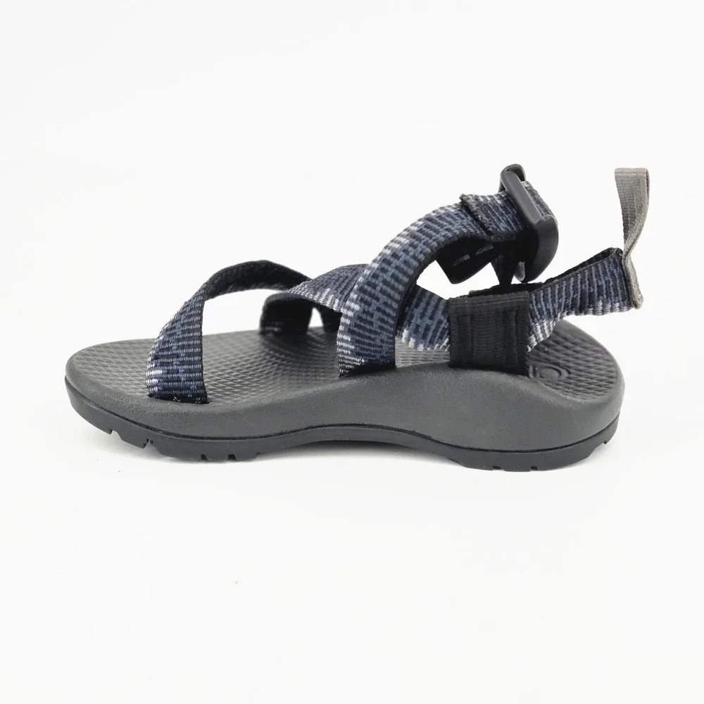 Chaco Z1 Ecotread Kids Youth Sandal Navy Gray Geometric Strap Water Shoe Size 10